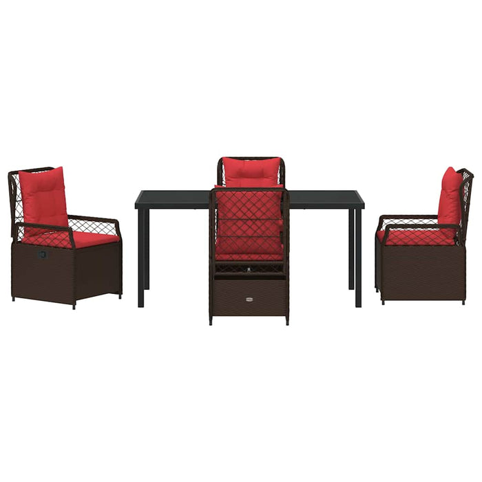 Set de masă pentru grădină 5 pcs Maro poliratan - WALTI WALTI