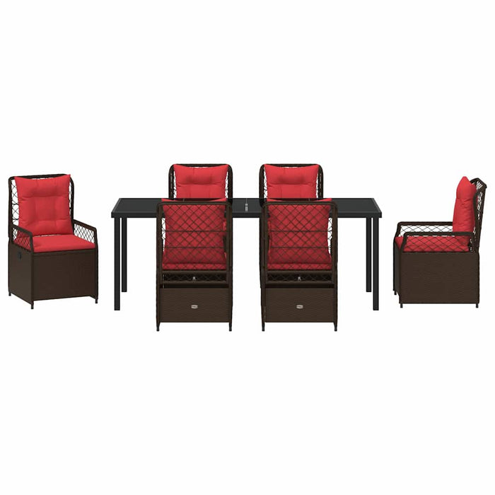 Set de masă pentru grădină 7 pcs Maro poliratan - WALTI WALTI