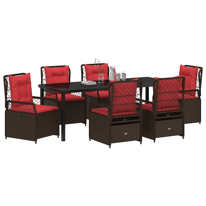 Set de masă pentru grădină 7 pcs Maro poliratan - WALTI WALTI
