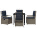 Set de masă pentru grădină 5 pcs Gri poliratan - WALTI WALTI