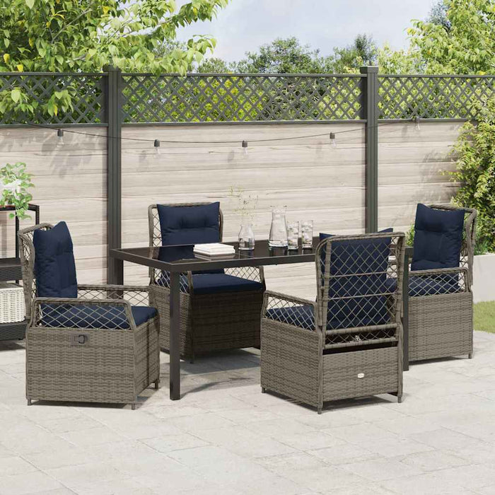 Set de masă pentru grădină 5 pcs Gri poliratan - WALTI WALTI