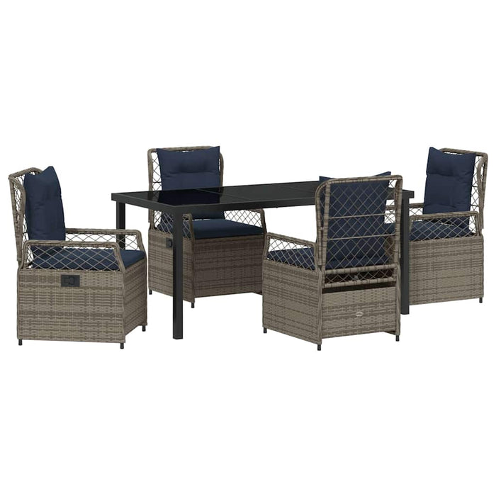 Set de masă pentru grădină 5 pcs Gri poliratan - WALTI WALTI