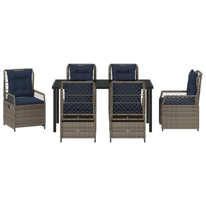 Set de masă pentru grădină 7 pcs Gri poliratan - WALTI WALTI