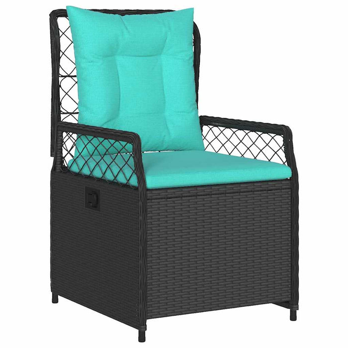Set de masă pentru grădină 7 pcs Negru poliratan - WALTI WALTI