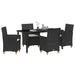Set de masă pentru grădină 5 pcs Negru poliratan - WALTI WALTI