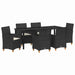 Set de masă pentru grădină 7 pcs Negru poliratan - WALTI WALTI