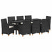 Set de masă pentru grădină 9 pcs Negru poliratan - WALTI WALTI