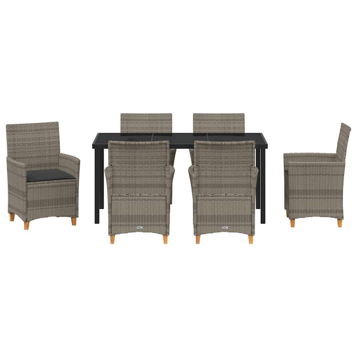 Set de masă pentru grădină 7 pcs Gri poliratan - WALTI WALTI
