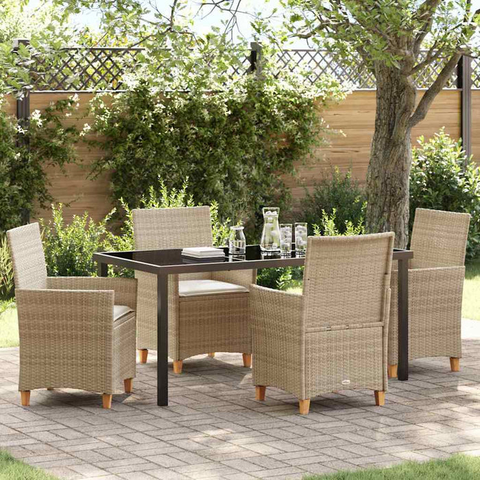Set de masă pentru grădină 5 pcs Bej poliratan - WALTI WALTI