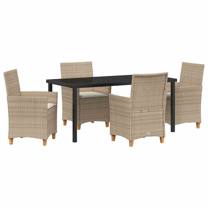 Set de masă pentru grădină 5 pcs Bej poliratan - WALTI WALTI