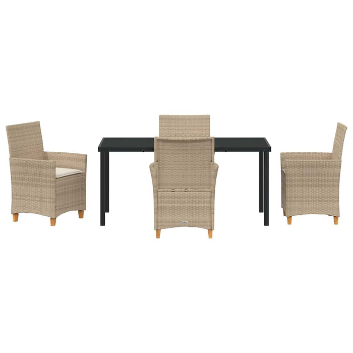 Set de masă pentru grădină 5 pcs Bej poliratan - WALTI WALTI