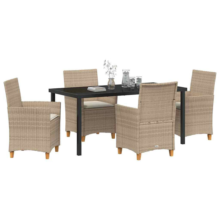 Set de masă pentru grădină 5 pcs Bej poliratan - WALTI WALTI
