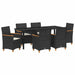 Set de masă pentru grădină 7 pcs Negru poliratan - WALTI WALTI