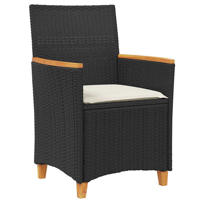 Set de masă pentru grădină 7 pcs Negru poliratan - WALTI WALTI