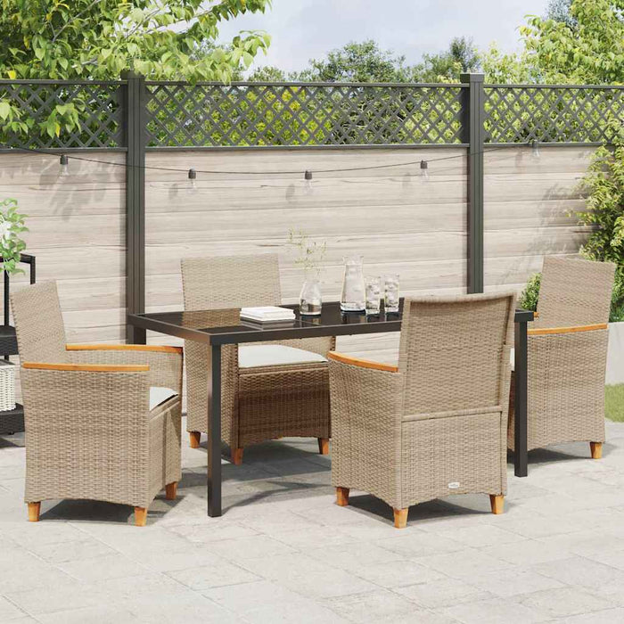 Set de masă pentru grădină 5 pcs Bej poliratan - WALTI WALTI