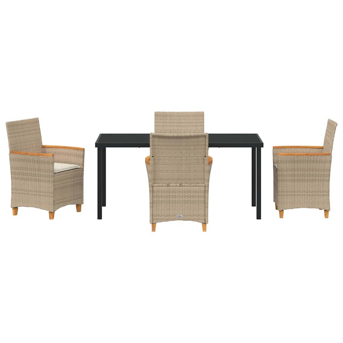 Set de masă pentru grădină 5 pcs Bej poliratan - WALTI WALTI