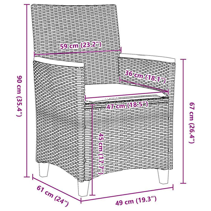 Set de masă pentru grădină 5 pcs Bej poliratan - WALTI WALTI