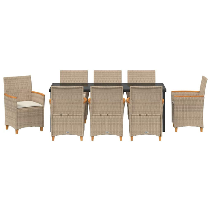 Set de masă pentru grădină 9 pcs Bej poliratan - WALTI WALTI