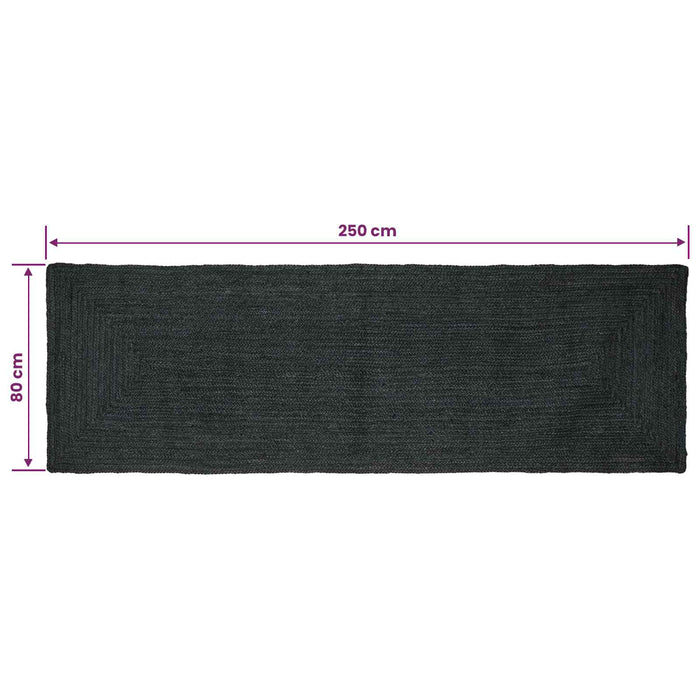 Covoare de zonă Dreptunghiular Gri închis 80 x 250 cm Iută WALTI