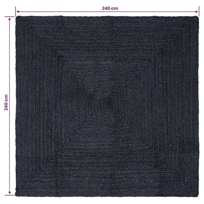 Covoare de zonă Pătrat Gri închis 240 x 240 cm Iută WALTI
