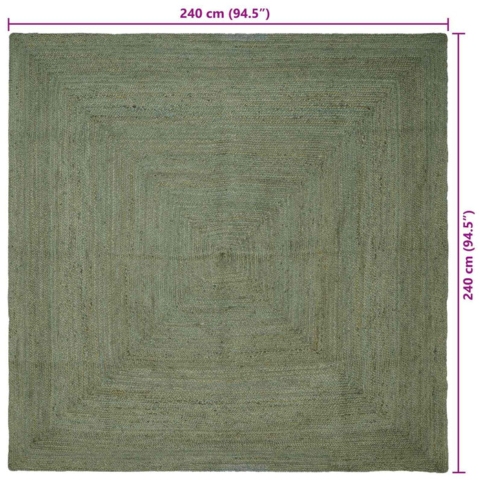 Covoare de zonă Pătrat Verde măsliniu 240 x 240 cm Iută - WALTI WALTI
