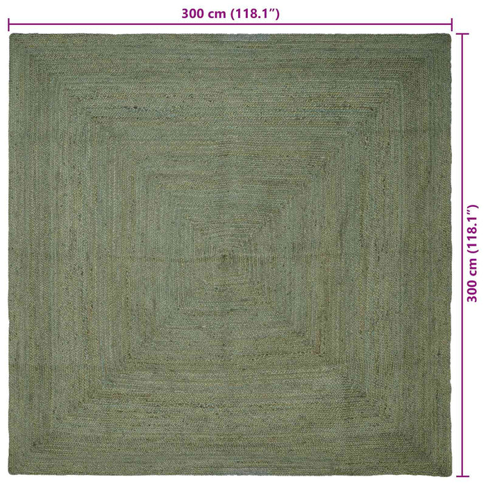 Covoare de zonă Pătrat Verde măsliniu 300 x 300 cm Iută - WALTI WALTI