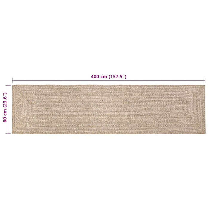 Covor Basketweave Natural și alb 60 x 400 cm Iută - WALTI WALTI
