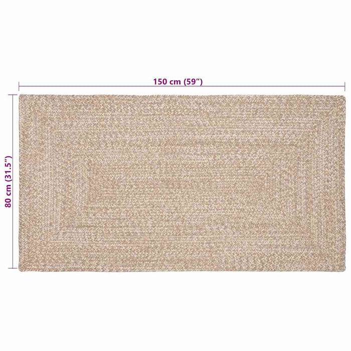 Covor Natural și alb 80 x 150 cm Iută - WALTI WALTI