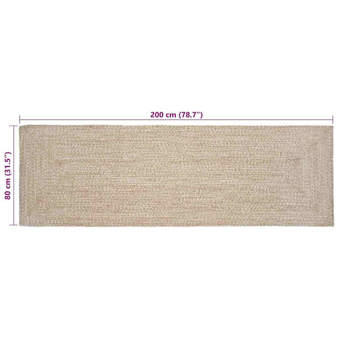 Covoare de zonă Dreptunghiular Natural și Alb 80 x 200 cm Iută - WALTI WALTI