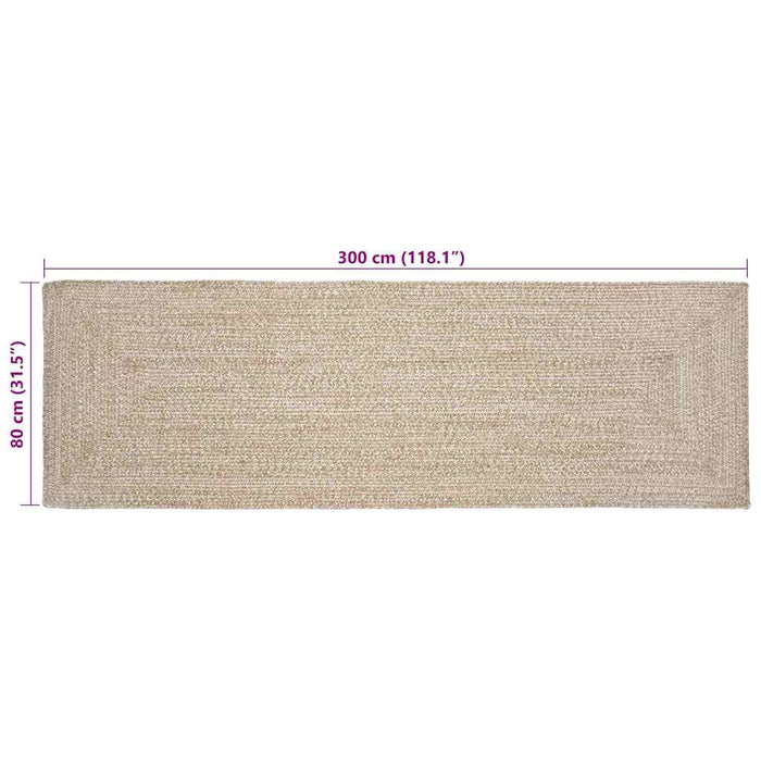Covor Basketweave Natural și alb 80 x 300 cm Iută - WALTI WALTI