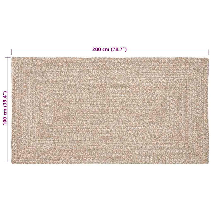 Covor Natural și alb 100 x 200 cm Iută - WALTI WALTI