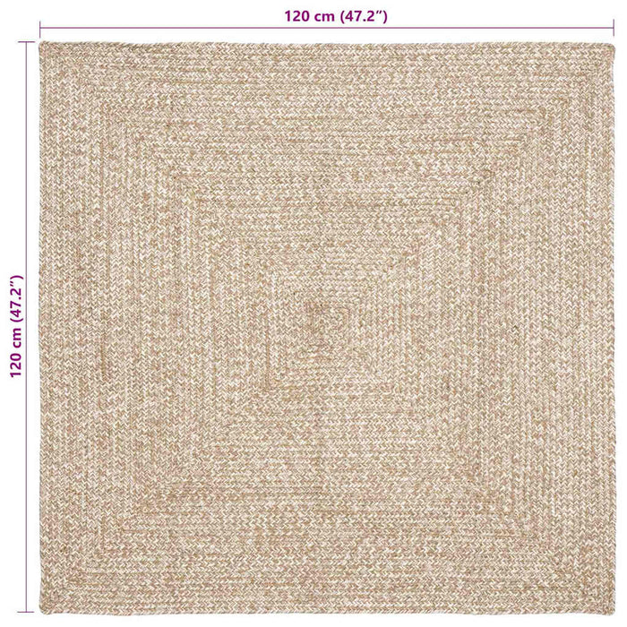 Covor Basketweave Natural și alb 120 x 120 cm Iută - WALTI WALTI