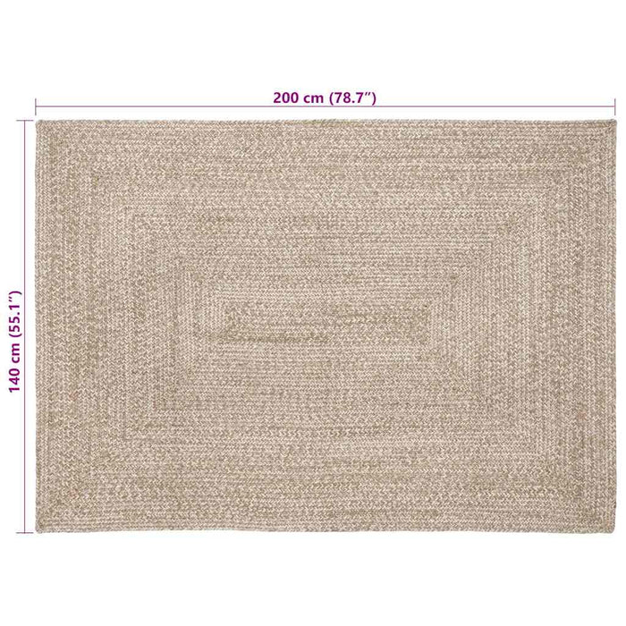 Covor Basketweave Natural și alb 140 x 200 cm Iută - WALTI WALTI
