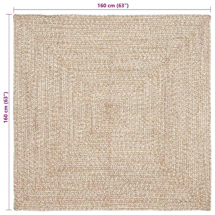 Covoare de zonă Natural și Alb 160 x 160 cm Iută WALTI