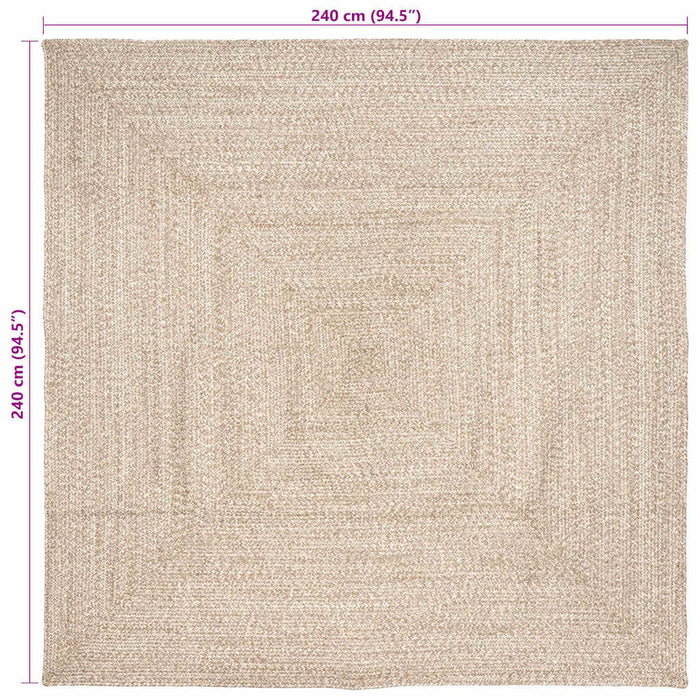 Covor Basketweave Natural și alb 240 x 240 cm Iută - WALTI WALTI