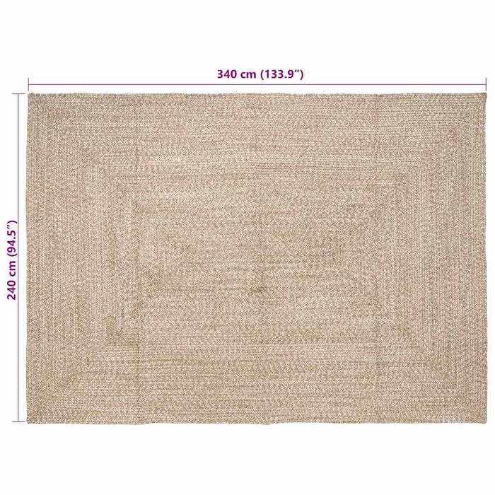 Covor Natural și alb 240 x 340 cm Iută - WALTI WALTI