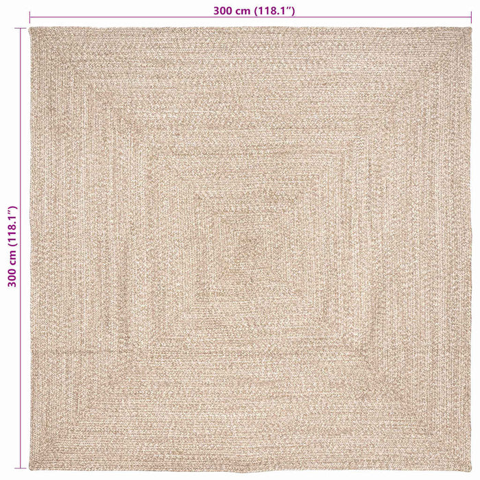 Covor Basketweave Natural și alb 300 x 300 cm Iută - WALTI WALTI