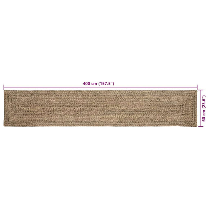 Covor Basketweave Natural și negru 60 x 400 cm Iută - WALTI WALTI