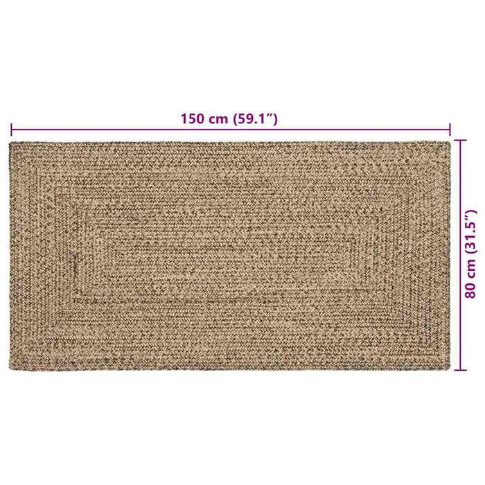Covor Basketweave Natural și negru 80 x 150 cm Iută - WALTI WALTI