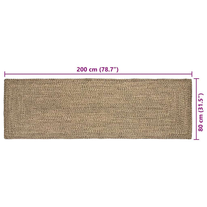 Covor Basketweave Natural și negru 80 x 200 cm Iută - WALTI WALTI