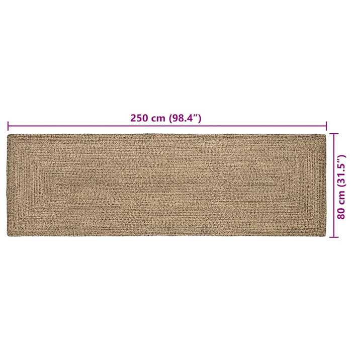 Covoare de zonă Dreptunghiular Natural și Negru 80 x 250 cm - WALTI WALTI