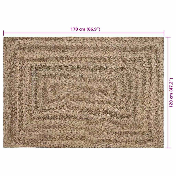 Covor Basketweave Natural și negru 120 x 170 cm Iută - WALTI WALTI