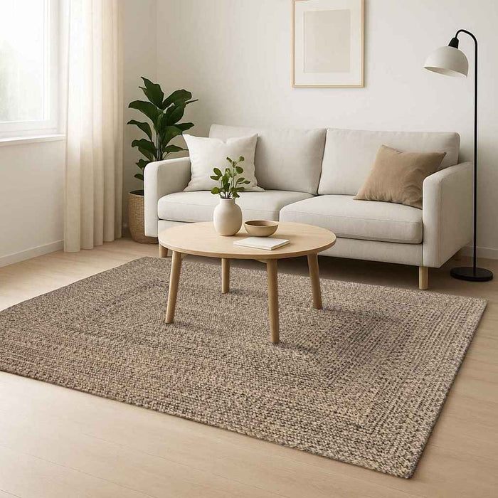 Covor Basketweave Natural și negru 140 x 200 cm Iută - WALTI WALTI