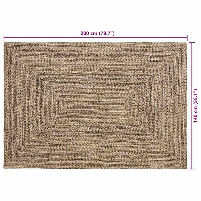 Covor Basketweave Natural și negru 140 x 200 cm Iută - WALTI WALTI