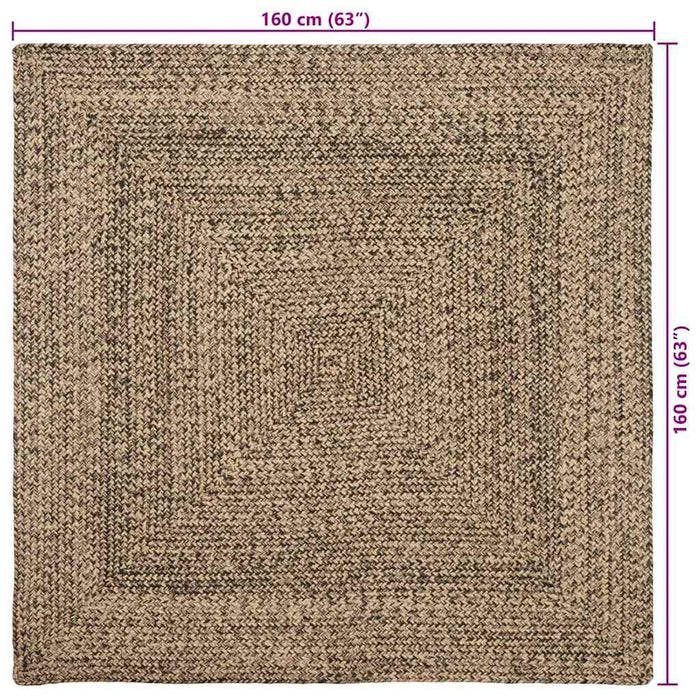 Covoare de zonă Natural și Negru 160 x 160 cm Iută WALTI
