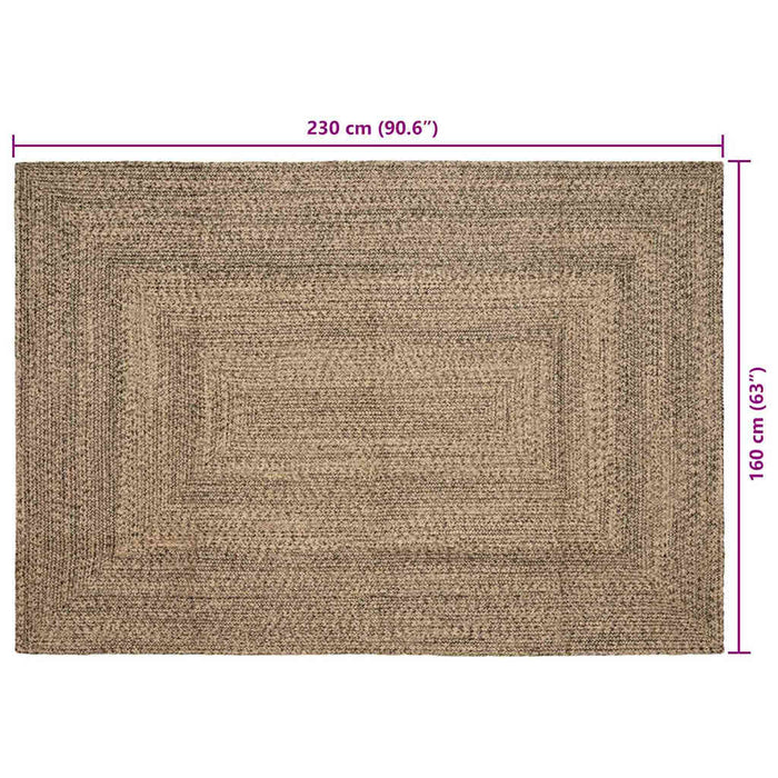 Covor Basketweave Natural și negru 160 x 230 cm Iută - WALTI WALTI