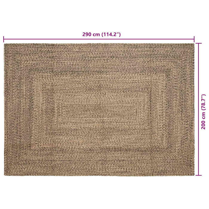 Covor Basketweave Natural și negru 200 x 290 cm Iută - WALTI WALTI