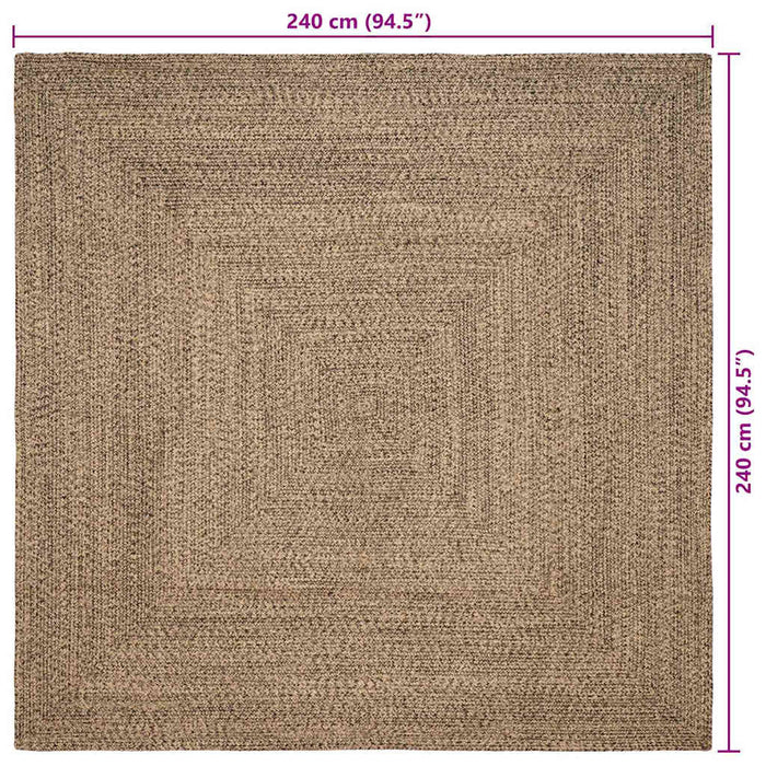 Covoare de zonă Natural și Negru 240 x 240 cm Iută WALTI