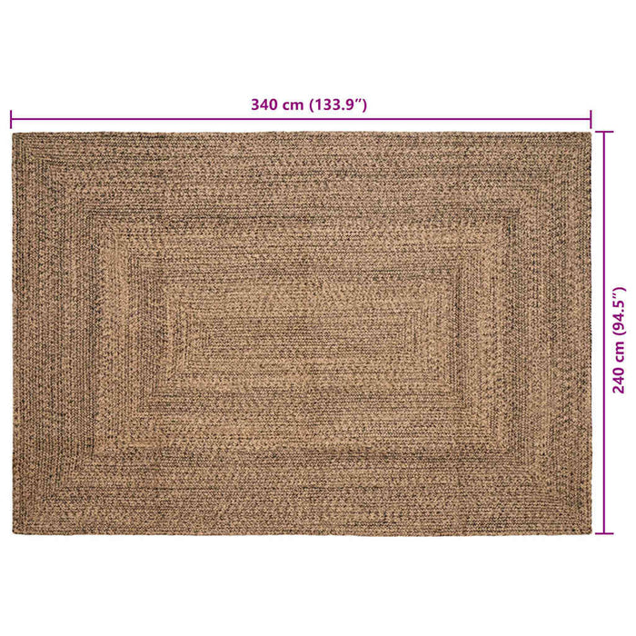 Covor Basketweave Natural și negru 240 x 340 cm Iută - WALTI WALTI