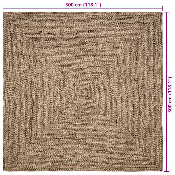 Covor Basketweave Natural și negru 300 x 300 cm Iută - WALTI WALTI